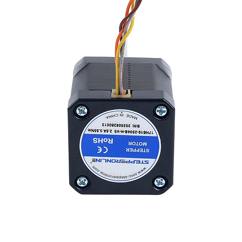 Nema 17 High Temp Stepper Motor 55Ncm(77.93oz.in) 80mm Φ5mm D-cut Shaft Insulation Class H 180C - 17HS19-2504S-H-V5 | StepperOnline CA
