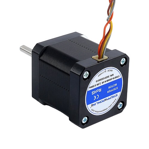 Nema 17 High Temp Stepper Motor 55Ncm(77.93oz.in) 38mm Φ5mm D-cut Shaft Insulation Class H 180C & JST-XH Connector - 17HS19-2504S-H-V6 | StepperOnline CA