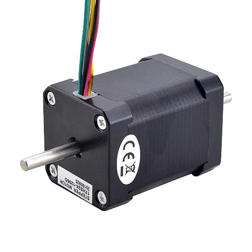 Dual Shaft Nema 17 Bipolar 1.8deg 65Ncm(92oz.in) 1.2A 42x42x60mm 6 Wires - 17HS24-1206D | StepperOnline CA Dual Shaft Nema 17 Bipolar 1.8deg 65Ncm(92oz.in) 1.2A 42x42x60mm 6 Wires - 17HS24-1206D | StepperOnline CA