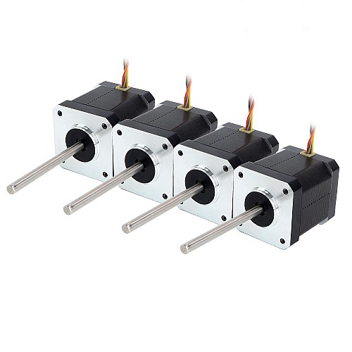 4pcs Nema 17 High Temp Stepper Motor 55Ncm(77.93oz.in) 55mm Round Shaft Insulation Class H 180C - 4-17HS19-2504S-H-V1 | StepperOnline CA