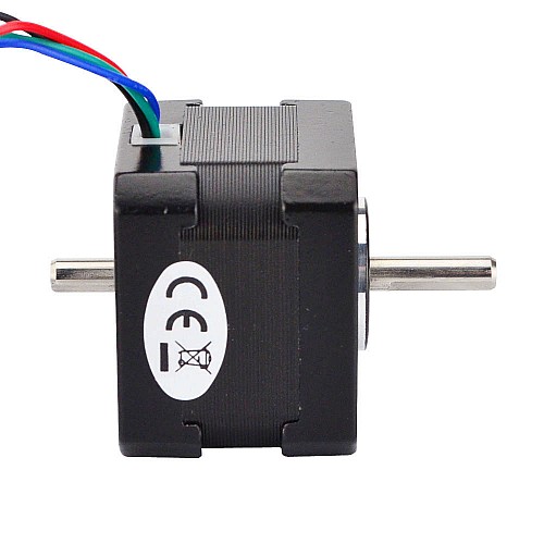 Dual Shaft Nema 17 Bipolar 1.8deg 26Ncm(36.82oz.in) 0.4A 42x42x34mm 4 Wires - 17HS13-0404D | StepperOnline CA Dual Shaft Nema 17 Bipolar 1.8deg 26Ncm(36.82oz.in) 0.4A 42x42x34mm 4 Wires - 17HS13-0404D | StepperOnline CA