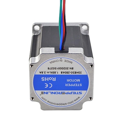 E Series Nema 23 Bipolar 1.8deg 1.85Nm(261.98oz.in) 2.8A 57x57x76mm 4 Wires - 23HE30-2804S | StepperOnline CA