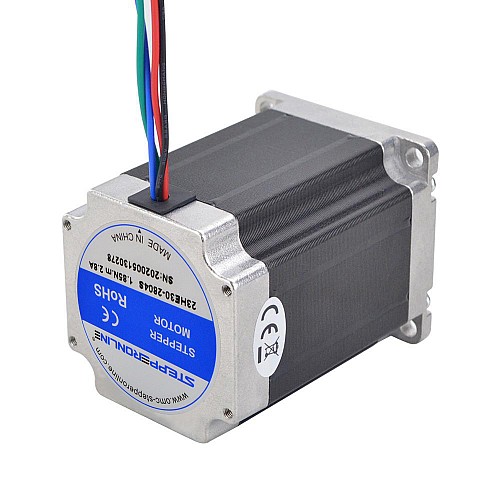 E Series Nema 23 Bipolar 1.8deg 1.85Nm(261.98oz.in) 2.8A 57x57x76mm 4 Wires - 23HE30-2804S | StepperOnline CA
