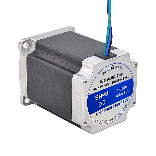 3pcs E Series Nema 23 Bipolar 1.8deg 1.85Nm(261.98oz.in) 2.8A 57x57x76mm 4 Wires - 3-23HE30-2804S | StepperOnline CA
