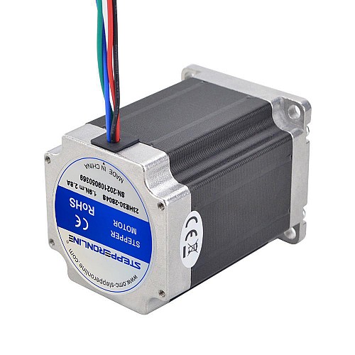 3pcs E Series Nema 23 Bipolar 1.8deg 1.85Nm(261.98oz.in) 2.8A 57x57x76mm 4 Wires - 3-23HE30-2804S | StepperOnline CA