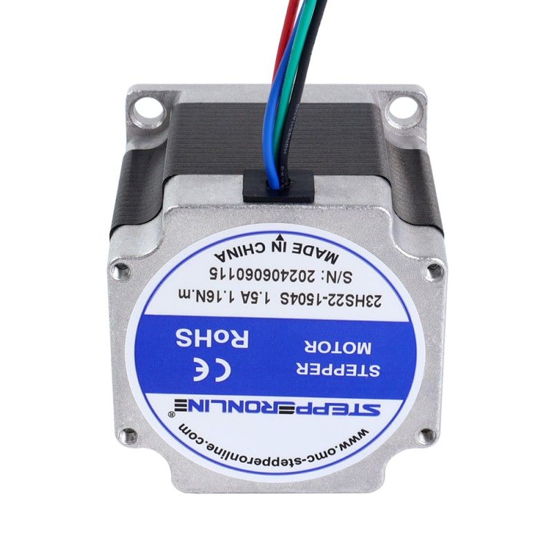 Nema 23 Bipolar 1.8deg 1.16Nm(164.3oz.in) 1.5A 57x57x56mm 4 Wires - 23HS22-1504S | StepperOnline CA