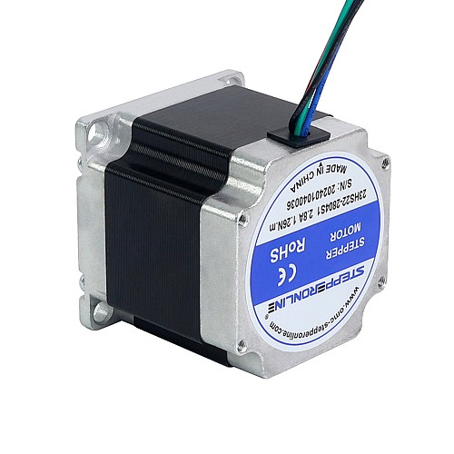 Nema 23 Bipolar 1.26Nm(178.4oz.in) 2.8A 57x57x56mm 4 Wires Φ6mm Shaft - 23HS22-2804S1 | StepperOnline CA