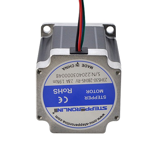 Nema 23 Stepper Motor 1.9Nm(269oz.in) with 9mm Shaft for NmRV30 Worm Gear Speed Reducer - 23HS30-2804S-RV | StepperOnline CA