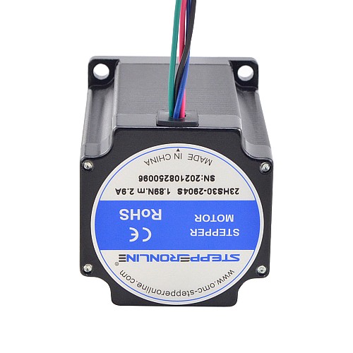 Short Shaft Nema 23 Bipolar 1.89Nm(267.65oz.in) 2.9A 57x57x76.5mm 4 Wires - 23HS30-2904S | StepperOnline CA Short Shaft Nema 23 Bipolar 1.89Nm(267.65oz.in) 2.9A 57x57x76.5mm 4 Wires - 23HS30-2904S | StepperOnline CA