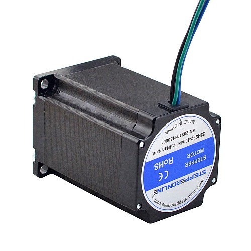 Nema 23 Stepper Motor 2.4Nm(339.87oz.in) 4A 57x57x82mm 8mm Shaft 4 Wires - 23HS32-4004S | StepperOnline CA Nema 23 Stepper Motor 2.4Nm(339.87oz.in) 4A 57x57x82mm 8mm Shaft 4 Wires - 23HS32-4004S | StepperOnline CA