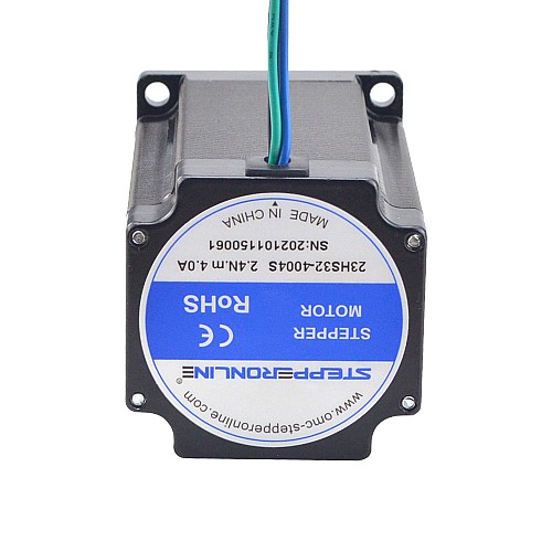 Nema 23 Stepper Motor 2.4Nm(339.87oz.in) 4A 57x57x82mm 8mm Shaft 4 Wires - 23HS32-4004S | StepperOnline CA Nema 23 Stepper Motor 2.4Nm(339.87oz.in) 4A 57x57x82mm 8mm Shaft 4 Wires - 23HS32-4004S | StepperOnline CA