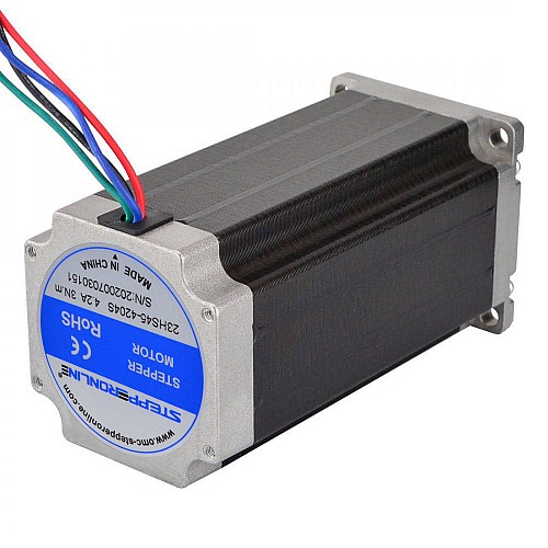 Nema 23 Bipolar 3Nm(425oz.in) 4.2A 57x57x113mm 4 Wires Stepper Motor CNC - 23HS45-4204S | StepperOnline CA Nema 23 Bipolar 3Nm(425oz.in) 4.2A 57x57x113mm 4 Wires Stepper Motor CNC - 23HS45-4204S | StepperOnline CA