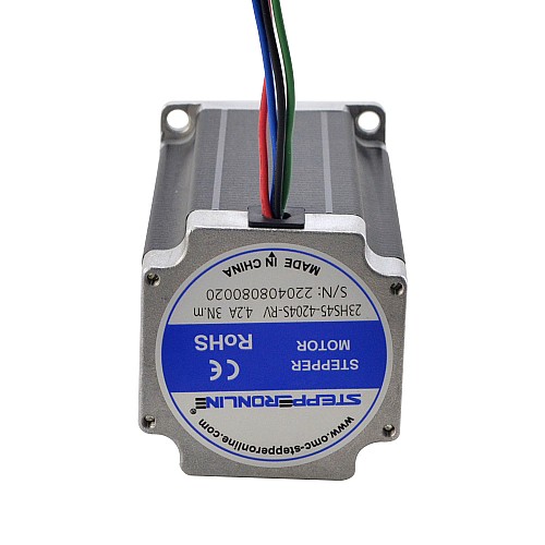 Nema 23 Stepper Motor 3Nm(425oz.in) with 9mm Shaft for NmRV30 Worm Gear Speed Reducer - 23HS45-4204S-RV | StepperOnline CA