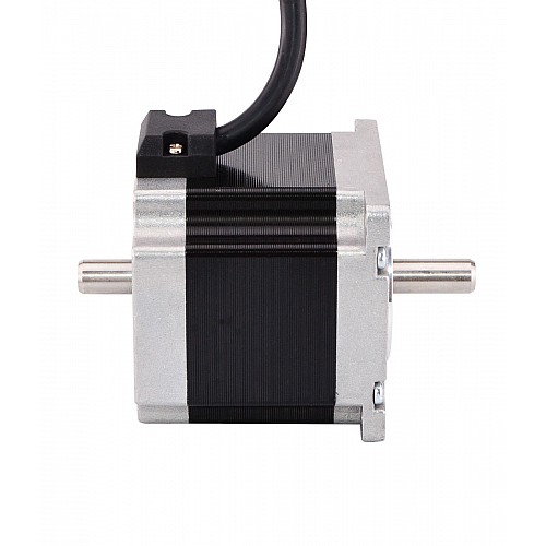 Double Shaft Nema 23 Bipolar 0.9deg 0.9Nm (127.5oz.in) 0.38A 57x57x51mm 4 Wires - 23HM20-0384D | StepperOnline CA