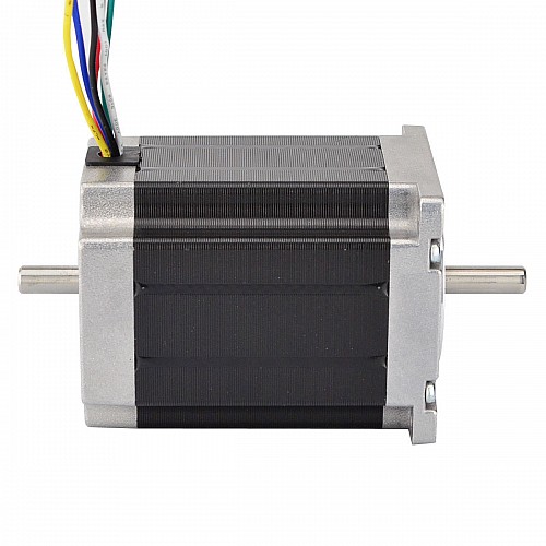Dual Shaft Nema 23 Unipolar 1.8deg 1.35Nm(191.2oz.in) 3A 57x57x76mm 6 Wires - 23HS30-3006D | StepperOnline CA