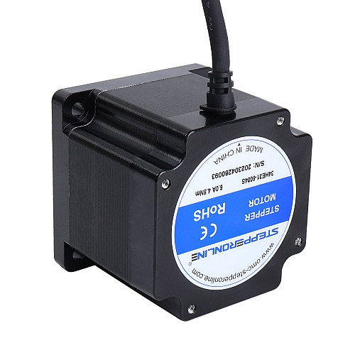 E Series Nema 34 Stepper Motor Bipolar 1.8deg 4.8Nm(679.74oz.in) 6.0A 86x86x80mm 4 Wires - 34HE31-6004S | StepperOnline CA