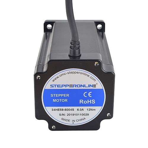E Series Nema 34 Stepper Motor Bipolar 1.8deg 12.0Nm(1699.34oz.in) 6.0A 86x86x151.5mm 4 Wires - 34HE59-6004S | StepperOnline CA E Series Nema 34 Stepper Motor Bipolar 1.8deg 12.0Nm(1699.34oz.in) 6.0A 86x86x151.5mm 4 Wires - 34HE59-6004S | StepperOnline CA