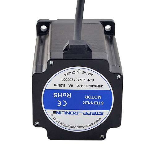 S Series Nema 34 Stepper Motor 8.5Nm(1204oz.in) 14mm Key-way Shaft 1m Cable - 34HS46-6004S1 | StepperOnline CA