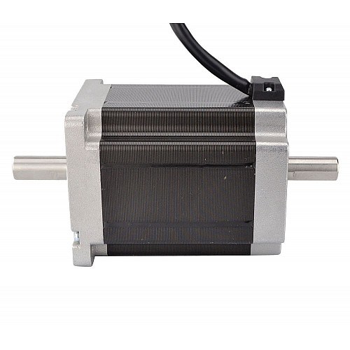 Dual Shaft Nema 34 CNC Stepper Motor 8.5Nm(1204oz.in) 5A 86x86x114mm - 34HS46-5004D | StepperOnline CA Dual Shaft Nema 34 CNC Stepper Motor 8.5Nm(1204oz.in) 5A 86x86x114mm - 34HS46-5004D | StepperOnline CA