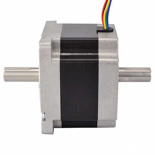 Dual Shaft Nema 34 Unipolar 1.8deg 2.2Nm(312oz.in) 2A 86x86x66mm 6 Wires - 34HS26-2006D | StepperOnline CA Dual Shaft Nema 34 Unipolar 1.8deg 2.2Nm(312oz.in) 2A 86x86x66mm 6 Wires - 34HS26-2006D | StepperOnline CA