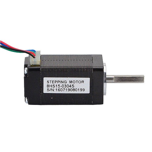 Nema 8 Bipolar 1.8deg 3Ncm(4.25oz.in) 0.3A 20x20x38mm 4 Wires - 8HS15-0304S | StepperOnline CA