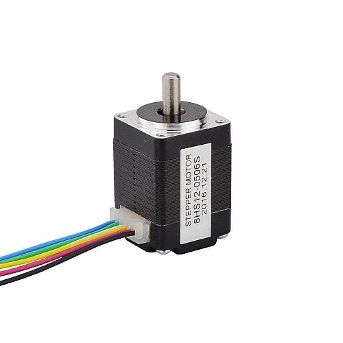 Nema 8 Unipolar 1.8deg 1.8Ncm(2.55oz.in) 0.5A 20x20x28mm 6 Wires - 8HS12-0506S | StepperOnline CA