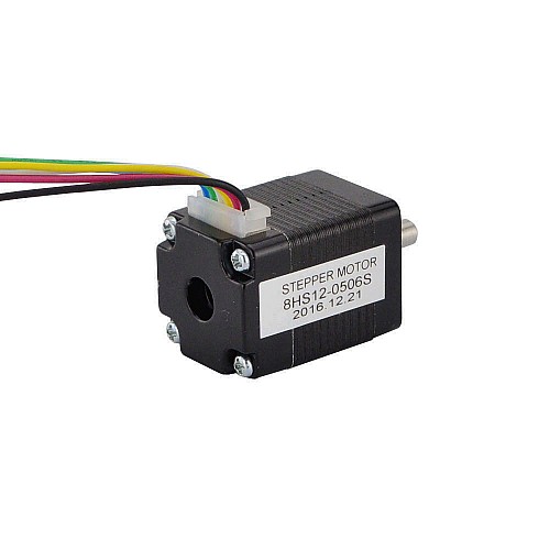 Nema 8 Unipolar 1.8deg 1.8Ncm(2.55oz.in) 0.5A 20x20x28mm 6 Wires - 8HS12-0506S | StepperOnline CA