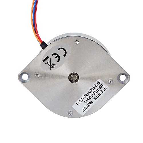 Round Pancake Nema 18 Bipolar 1.8deg 9Ncm(12.75oz.in) 1A Φ46x16mm 4 Wires - 18HR06-1004S | StepperOnline CA