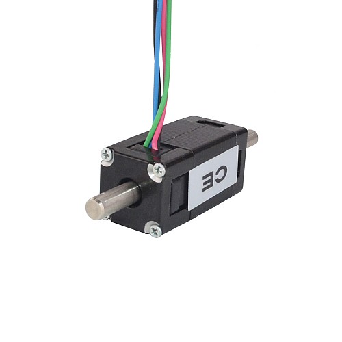 Dual Shaft Nema 6 Bipolar 1.8deg 0.58Ncm(0.82oz.in) 0.3A 14x14x30mm 4 Wires - 6HS12-0304D | StepperOnline CA