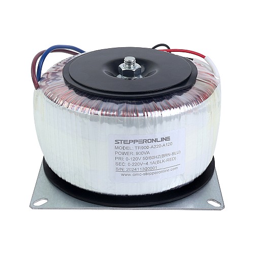 900VA Single-phase Toroidal Transformer 120VAC to 220VAC 4.10A 50/60Hz - TR900-A220-A120 | StepperOnline CA