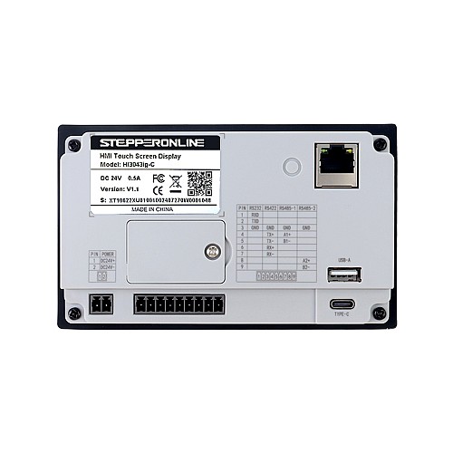 4.3 480x272px RS-485 Serial port & USB 128MB/FLASH 128MB/Memory HMI Touch Screen LED Display - HI3043ig-C | StepperOnline CA