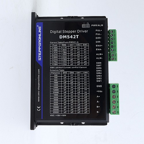 Digital Stepper Driver 1.0-4.5A 18-50VDC for Nema 17, 23, 24 Stepper Motor - DM542T | StepperOnline CA