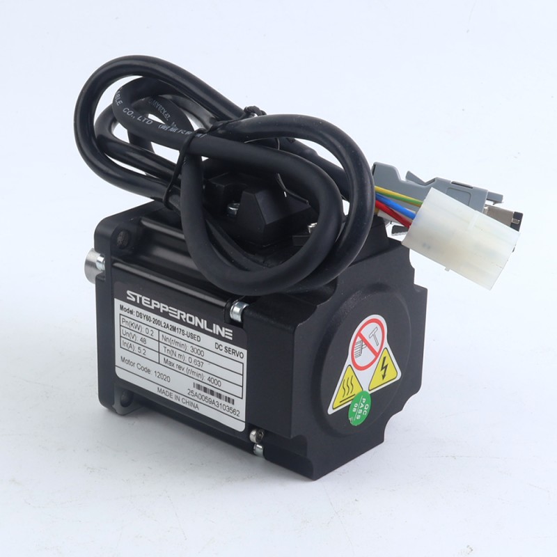 DSY Series 200W RS485 DC Servo Motor 24-70VDC 0.637Nm 3000rpm 17-Bit Incremental Encoder IP65 - DSY-RS200L2A2-M17S | StepperOnline CA