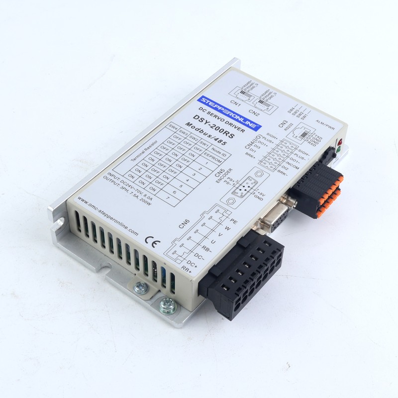 DSY Series 200W RS485 DC Servo Motor 24-70VDC 0.637Nm 3000rpm 17-Bit Incremental Encoder IP65 - DSY-RS200L2A2-M17S | StepperOnline CA
