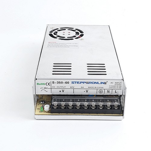 Used - 350W 60V 5.9A 115/230V Switching Power Supply Stepper Motor CNC Router Kits - S-350-60-USED | StepperOnline CA Used - 350W 60V 5.9A 115/230V Switching Power Supply Stepper Motor CNC Router Kits - S-350-60-USED | StepperOnline CA