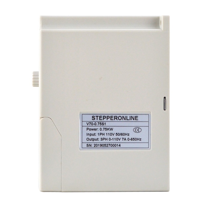 STEPPERONLINE CNC VFD 0.75KW 1HP 7.0A 110V Variable Frequency Drive Motor Inverter for Spindle Motor Speed Control - V70-0.75S1 | StepperOnline CA