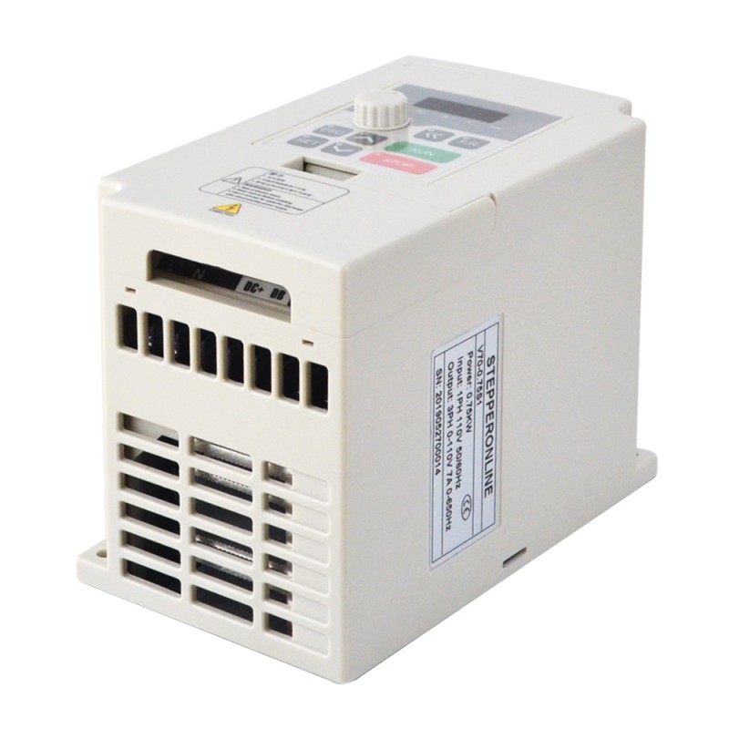 STEPPERONLINE CNC VFD 0.75KW 1HP 7.0A 110V Variable Frequency Drive Motor Inverter for Spindle Motor Speed Control - V70-0.75S1 | StepperOnline CA
