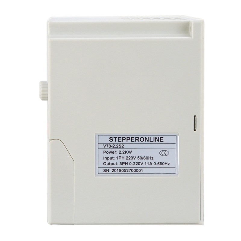 STEPPERONLINE CNC VFD 2.2KW 3HP 20A 110V Variable Frequency Drive Motor Inverter for Spindle Motor Speed Control - V70-2.2S1 | StepperOnline CA